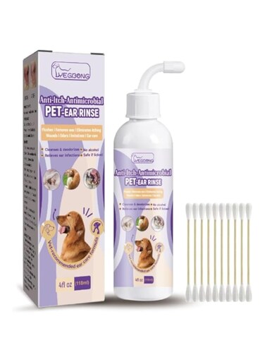 Ear Cleaner Pet Ear Drops For Infections Control Yeast Mites Ear Mites And Ear Wax Itching 118ml