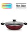 Aluminium Wok Pan with Glass Lid, 22CM &acirc;&euro;&ldquo; Non-Stick Granite Coating Frying Pan, Induction &amp; Dishwasher Safe Cookware with Heat-Resistant Handles, Ideal for Stir-Fry, Curry &amp; Sauteing Multi Color 22X7Cmcm