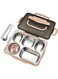 Aputue Stainless Steel Bento Box, 5 Compartments Lunch Box for Adult, Lunch Box Container with Spoons and Chopsticks, Leak Proof Food Container for Microwave, Dishwasher Safe