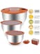 Mixing Bowls, Stainless Steel Mixing bowl with 5 Graters, Set of 3 Bowls with Airtight Lids, Large Nesting Metal Bowls, Measurement Marks &amp; Non-Slip Bottoms, Salad Bowl, Baking bowl, Mixing bowl.