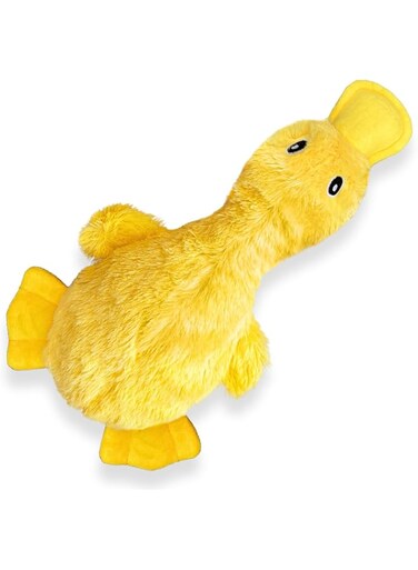 Rayyan Squeaky Cute Yellow Duck Dog Toy, No Stuffing Crinkle Dog Toy, Soft Plush Chew Toy for Small, Medium &amp; Large Breed Pet, Durable Indoor Puppy &amp; Senior Pups Toy,Interactive Dog Toy for Boredom