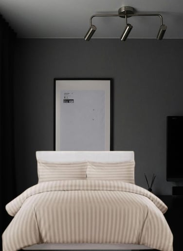 Single Size 4-Piece Duvet Cover Bedding Set &acirc;&euro;&ldquo; Duvet Cover(150x200cm), Fitted Sheet(120x200+20cm) &amp; 2 Pillowcases(53x75cm),color - Beige
