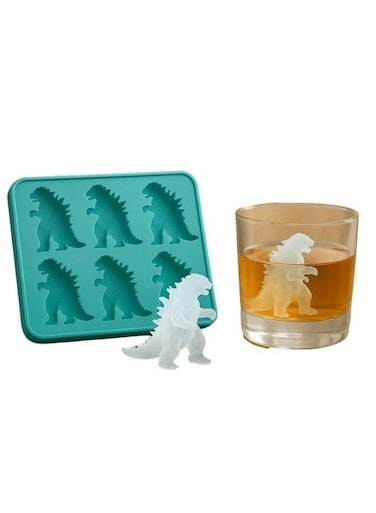 Ice Cube Mold, Ice Cube Mold, Freezer Safe Ice Maker for Summer Drinks, 6-Cavity Dinosaur Shaped Ice Cube Tray with Lid, Party and Cocktail (Green)