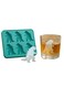 Ice Cube Mold, Ice Cube Mold, Freezer Safe Ice Maker for Summer Drinks, 6-Cavity Dinosaur Shaped Ice Cube Tray with Lid, Party and Cocktail (Green)