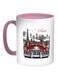 Paris Printed Coffee Mug Pink/Red/White 11ounce