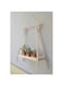 Decazone &reg; Macram&eacute; Wall Hanging Shelf Pine Wood Floating Shelve with Wooden Dowel Modern Chic Woven D&eacute;cor for Dorm Living Room Nursery Beige Colour 55 x 43cm