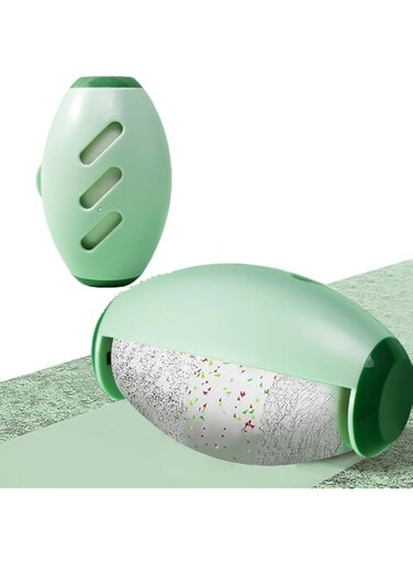 BIGTHREE Reusable Lint Roller Ball, 1 Pcs Travel Lint Roller for Clothes, On The Go Lint Roller Ball, Small Portable Lint Ball Remover for Clothes and Pet Hair, Extra Sticky &amp; Washable Gel (Green)
