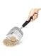 JZS Cat Litter Scoop, Aluminum Alloy Sifter Kitty Metal Scooper, Deep Shovel, Long Handle Poop Sifting Kitten Pooper Lifter Durable Heavy Duty for Litter Box(Black)