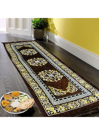 KUBER INDUSTRIES Bed Side Runner,Floor Runner,Kitchen Mat,Door Runner in Velvet Material (6 X 2 Feet) Brown (Code 14), Multipurpose Floor Runner, AALABEDR114, standard