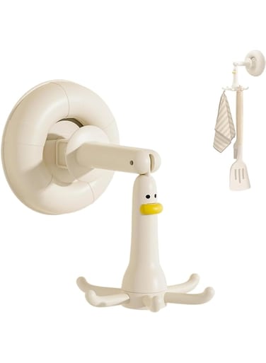 Swivel kitchen utensil hooks, suction cup design under cabinet kitchen utensil hooks for spoons, spatulas, tools and pots and pans