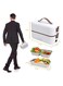 Electric Heating Lunch Box, 304 Stainless Steel, 2 Removable Compartments, Portable for Office &amp; Home Use, 220V (White)