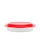 1.4 L Glass Baking Dish with Lid-RF12198/ Oval Tray Perfect for Baking and Serving/ Casserole with Easy Grab Handles and Knob/ Oven, Dishwasher and Freezer Safe Clear