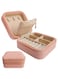HerFav Travel Jewelry Organizer, Small Jewelry Box Mini Portable Jewelry Case for Rings Earrings &amp; Necklace for Women Girls (Pink)