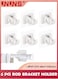 Self Adhesive Curtain Rod Bracket,6 Pcs Nail Free Adjustable Rod Bracket Holder,Adjustable Easy Sticky Drapery Towel Holder Fixing Hook for Home Bathroom Kitchen Hotel,White