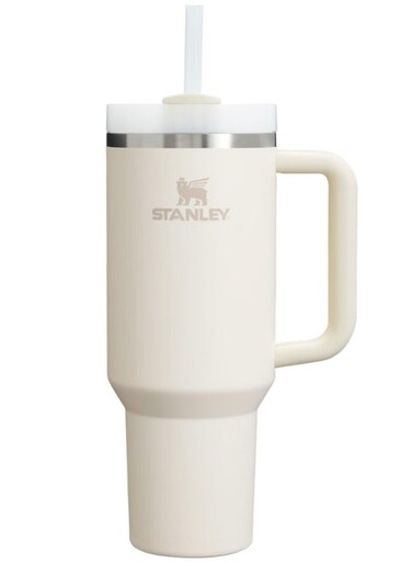 H2.0 FlowState Stainless Steel Vacuum Insulated Tumbler with Lid and Straw for Water, Iced Tea or Coffee, Smoothie and More, Rose Quartz, 40 oz