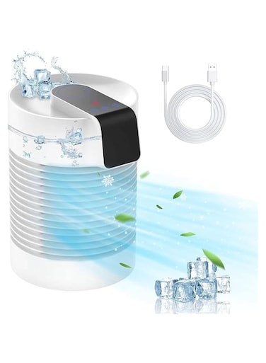 Meno Portable Air Conditioners,Mini Air Cooler Fan, Portable AC &amp; Humidifier Evaporative Mini Small Air Conditioner with 3-Speed &amp; Cool Mist 360&deg; Rotation Personal Air Cooler For Office &amp; Home.