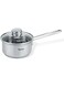 BAMBINO Saucepan with glass lid 14x6.5cm / 0.9LTR (stainless steel)