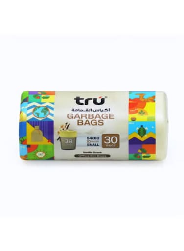 Garbage Bags Roll, 10 Gallon, 54x60cm, Small (Office bins) - 30 bags Multicolour