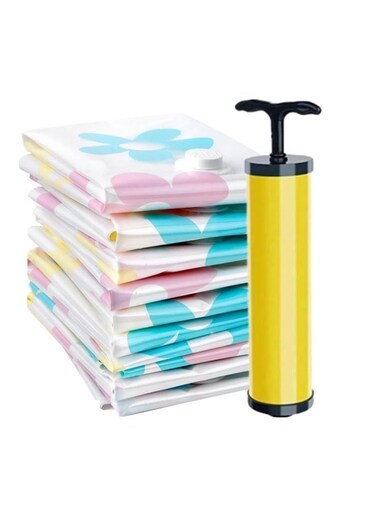 Vacuum Space Saver Reusable Sealer Storage Bags Pouches With Suction Pump, Closet Organizer (60*80cm)
