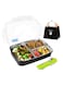 AC&amp;L 1000ml Stainless Steel Lunch Box, Bento Box with 3 Compartment for Kids and Adults, Skid-proof Silicone with Tableware Set and Insulated Lunch Bag, Dishwasher &amp; Microwave Safe (Black)