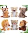 ELECDON Toy Decorations, 6 Pieces Mini Stuffed Forest Animals Jungle Animal Plush Toys in 4.8 Inch Cute Plush Elephant Lion Giraffe Tiger Plush for Animal Themed Parties