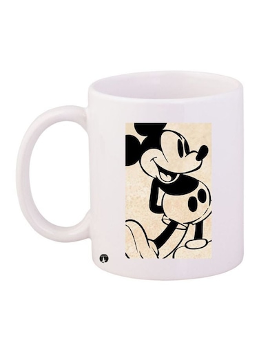 Mickey Mouse Printed Coffee Mug White/Beige/Black