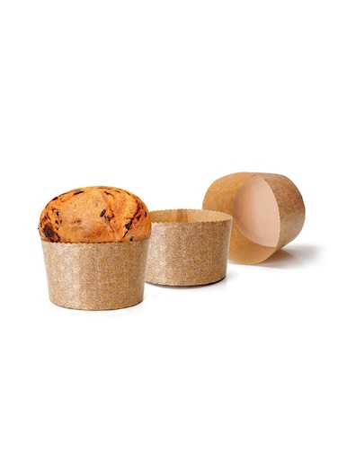 Disposable Panettone Molds 5-Piece Set, Perforated Baking Cups for Panettone, Heat-Resistant Oven Paper, Perfect for Baking and Freezing, Includes Recipe, Ideal for Homemade Desserts and Holiday Baking