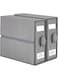 2 Pack Bed Sheet Organizers and Storage, Foldable Sheet Organizer for Linen Closet, Sheets Set Folder Keeper with Clear Window (Queen &amp; King Size) Organizing Bedding Container with Zipper, Gray