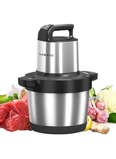 SOKANY 1500W Meat Grinder Electric, Food Grinder 6.5L Stainless Steel Meat Blender Food Chopper for Meat, Vegetables, Fruits and Nuts with 4 Sharp Blades.. (SK-7033, 1500W, 6,5L)