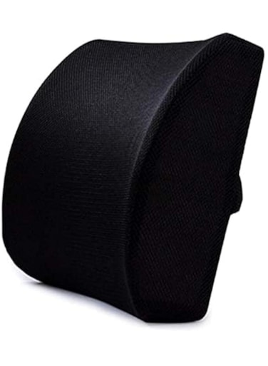 Premium Quality Memory Foam Lumbar Support Back cushion With 3D Mesh Cover Balanced Firmness Designed for Lower Back Pain Relief- Ideal Back Pillow for Computer/Office Chair, Car Seat, Recliner-Black