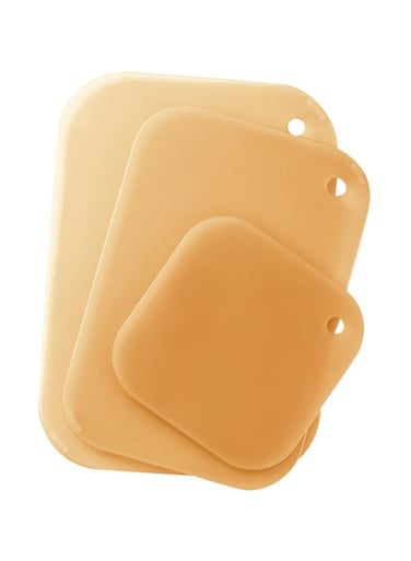 Cutting Boards for Kitchen, Plastic Board Set of 3, Chopping Meat, Veggies, Fruits, Easy Grip Handle, Non-Slip, Dishwasher Safe (Orange)