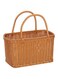 DEONG Handwoven Rattan Handle Picnic Basket Basket with Handle, Wicker Picnic Basket Pastoral Picnic Basket Large (M: 36 * 18 * 20CM), Brown