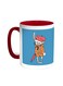 Cartoon Drawing - Rabbit Printed Coffee Mug Red/White 11ounce