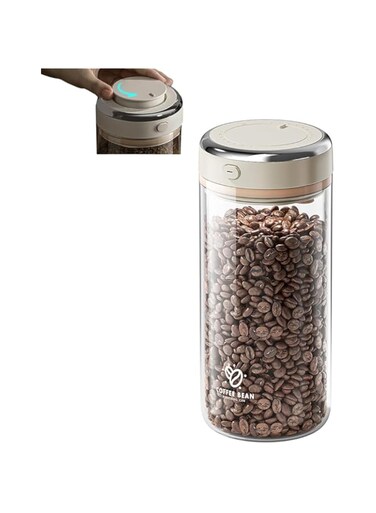 Coffee Canister with Premium Glass - Airtight Coffee Container with One-Way CO2 Valve and Freshness Tracker, Perfect for Coffee Bean Storage,1700ml Large Capacity
