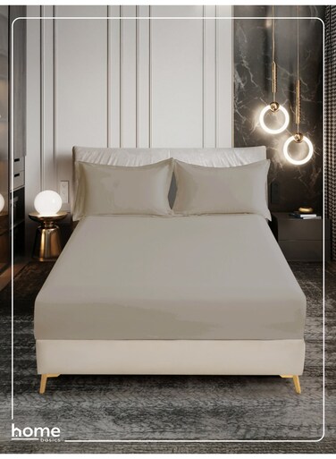 Bedding Fitted Sheet - Fits 90x200 Cm Bed For Single Bed 2 Pcs (1 Fitted Sheet and 1 Pillowcase) - 30 Cm Deep Pocket - Solid Bed Sheet