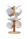 TMOHRA Bamboo Mug Holder Tree, Thicker Base Coffee Cup Holder Stand for Counter, Mug Rack with 6 Hooks