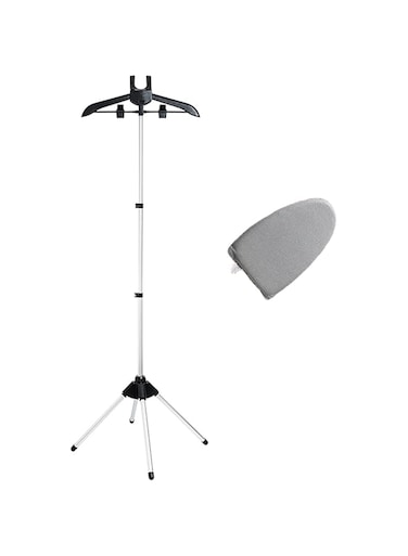 Foldable Garment &amp; Clothes Drying Rack Hanging Ironing Machine Coat Hanger Telescopic Folding Standing Fabric Ironing Machine Bracket Handheld Clothing Bracket with Handheld Ironing Board