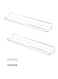 Floating Shelves - 24 Inch Acrylic Wall Ledge Shelves, Clear 2 Pack, Invisible Display Bookshelf, 5MM Thick Premium Wall Mounted Shelf, Bathroom Display Organizer