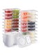 20 Reusable Snack Containers With LIDS, Snack Containers, Snack Box Containers With Portion Control, Snack Packaging Containers, Double-Layered Snack Containers, Suitable For Dining Out And Camping, One-Time Use Two-Compartment Sauce Container, Portable Lidded Small Condiment Cup for Soup, Chili Oil, And Dipping Sauces, 14*8.4*2.5Cm