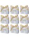 KASTWAVE 30Pcs Thank You Gift Bags with Bow Ribbon Small Paper Gift Bags Favour Bags for Wedding Party Birthday Party Baby Shower, Pink Ribbon (Gold)