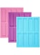 SENHAI 3 Pack Rectangle Silicone Molds, 8-Cavity Flexible and Non-stick DIY Soap Molds Energy Bar Cereal Bar Maker Chocolate Cake Loaf Bread Baking Pans - Pink, Blue, Purple