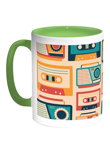 Classic Music Printed Coffee Mug White/Green