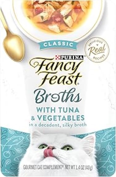 Purina Fancy Feast Broths Classic Cat Wet Food Tuna and Vegetables 40g - Pack of 24