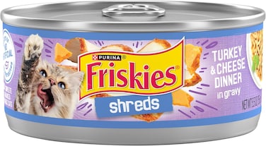 Purina Friskies Savory Shreds Cat Wet Food Turkey &amp; Cheese 5.5oz - Pack of 24