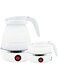 OHHXGK Folding Kettle, 600ml Travel Kettle, Mini Portable Silicone Electric Kettle for Camping, Outdoor Travel (White)