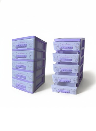 Kids Toy Storage Organizer 5 Layers Small Drawer Cabinet, Plastic Storage Box for Toys &amp; Stationery