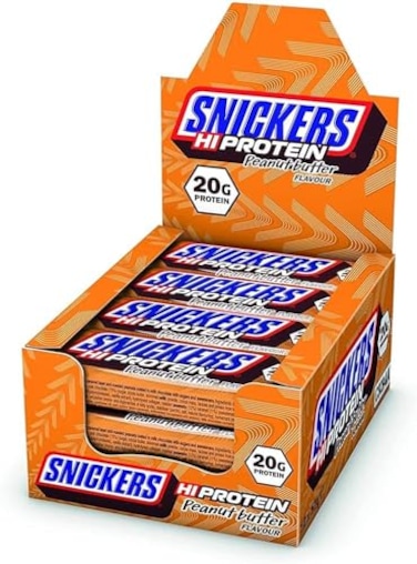 Snickers Hi Protein Peanut Butter Flavour Bar (12 X 57G) - High Protein Snack With Caramel, Peanuts And Milk Chocolate - Contains 20G Protein