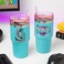 Paladone Fortnite 600ml Blue Insulated Gamer Cup and Straw, Officially Licensed Tumbler Water Bottle for Hot and Cold Drinks, Tea, Coffee