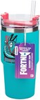 Paladone Fortnite 600ml Blue Insulated Gamer Cup and Straw, Officially Licensed Tumbler Water Bottle for Hot and Cold Drinks, Tea, Coffee