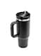 COMFET 40oz(0.9 liter) Tumbler with Handle Insulated Double Vacuum Stainless Steel, Leak Resistant Lid and BPA-Free Mug with Straw Water Bottle (Hot/Cold) for Travel, Home, Office Easy to Carry(BLACK)